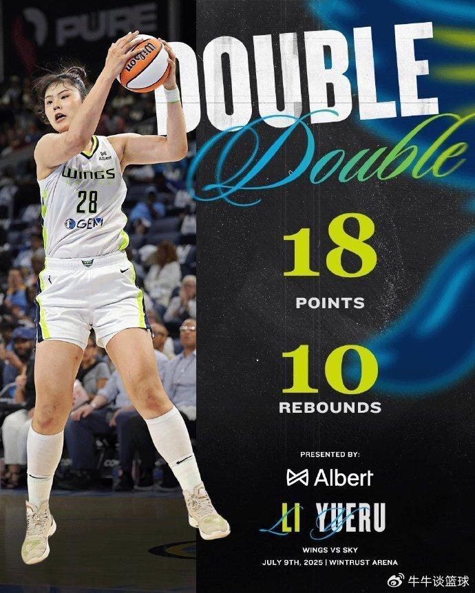 李月汝18分10篮板引热议 美媒：扛起了这一支球队 让她长期留在飞翼吧
